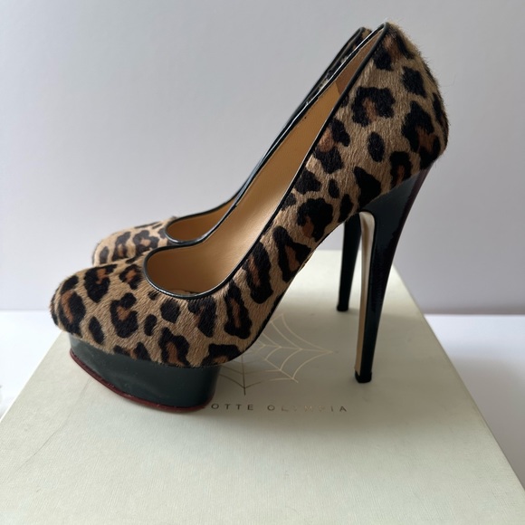 Charlotte Olympia Polly in Leopard, size 39.5 - Picture 3 of 8